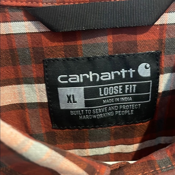 Carhartt Red and Black Casual Button Down Shirt - Picture 2 of 3